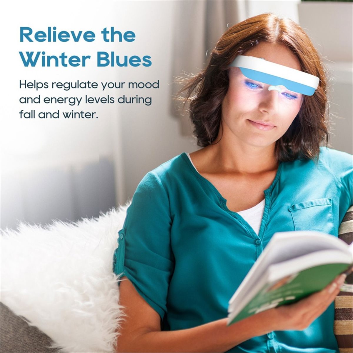 Light Therapy Glasses - DT75BG 光療法メガネ ウェアラブル光療法ランプ 白色光 睡眠障害、季節性感情障害、時差ぼけに