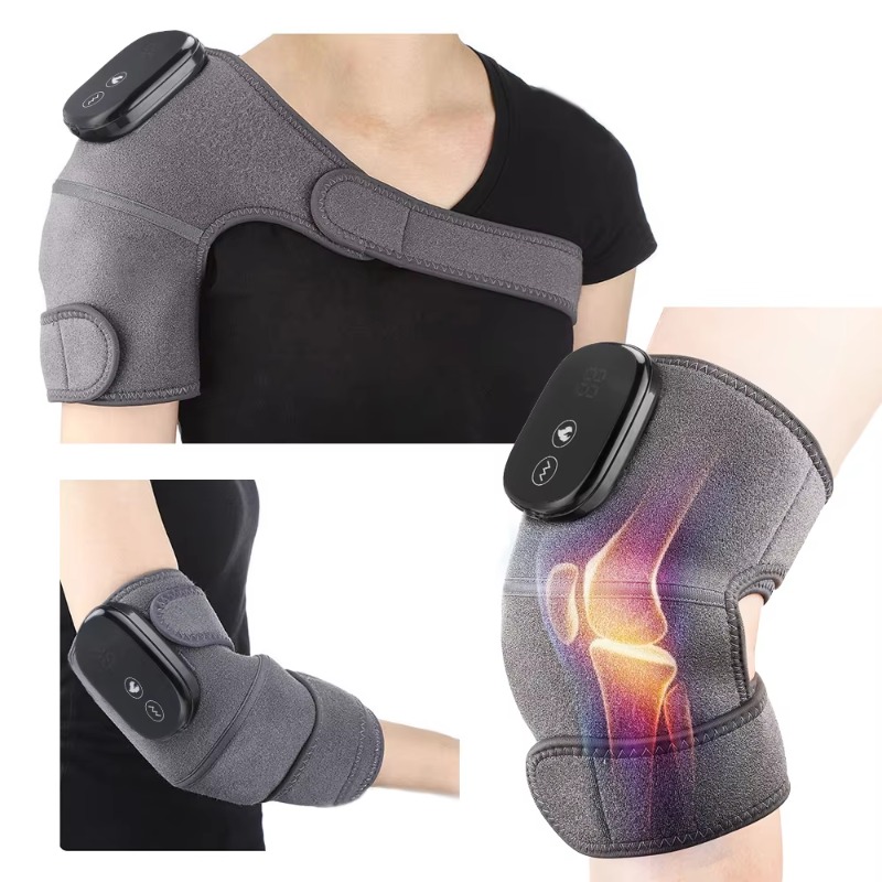 Smart Knee Wrap - スマート関節炎痛緩和加熱関節ラップマッサージ、振動療法付き電気膝マッサージャー（ヒート付き）
