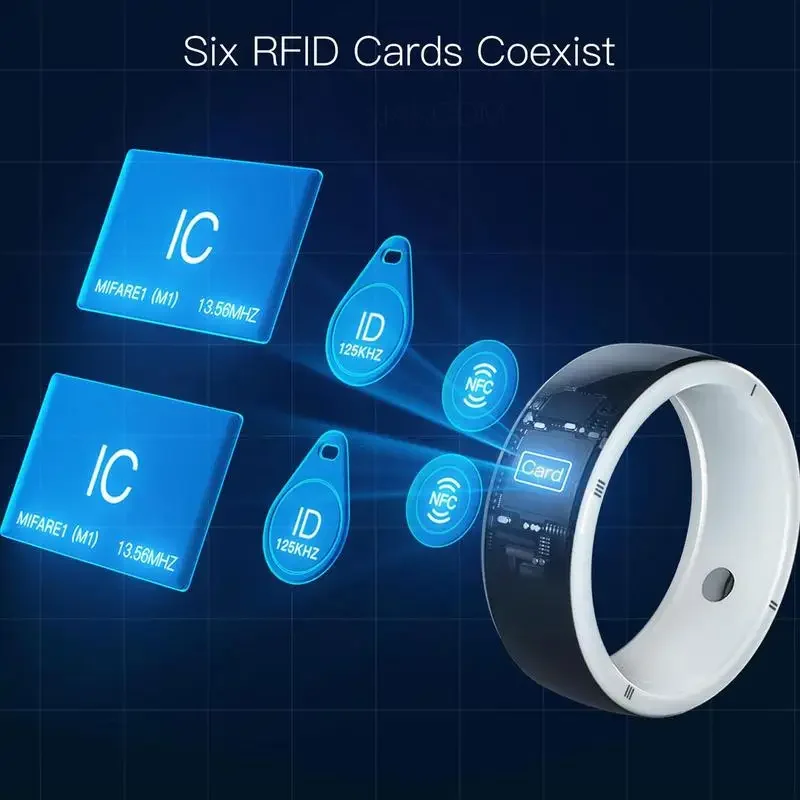 Smart Ring Nfc Pay - 2026年新型ジャックコムR5スマートリング、6枚のRFIDカード、スマート共有、スマートウェアラブルデバイス、GPS、ID、IC、NFC、iOS、Android、WP携帯電話対応