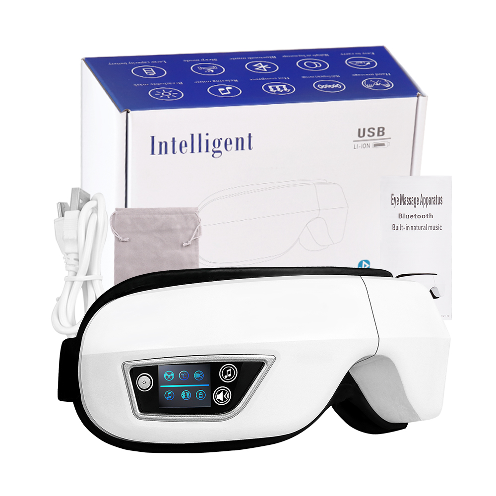 Light Therapy Glasses - 電動アイマッサージャー Bluetooth 音楽空気圧振動マッサージリラックスメガネアイケアデバイス疲労軽減折りたたみ式