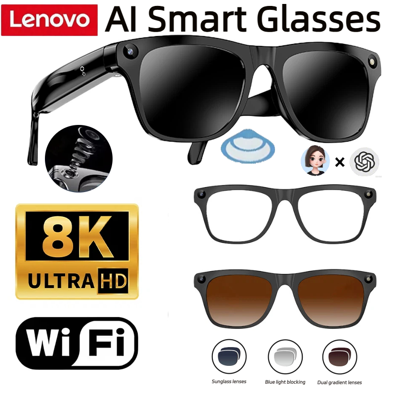 Smart Glasses Lens - レノボ 32Gメモリ 800W 4Kカメラ スマートグラス メンズ