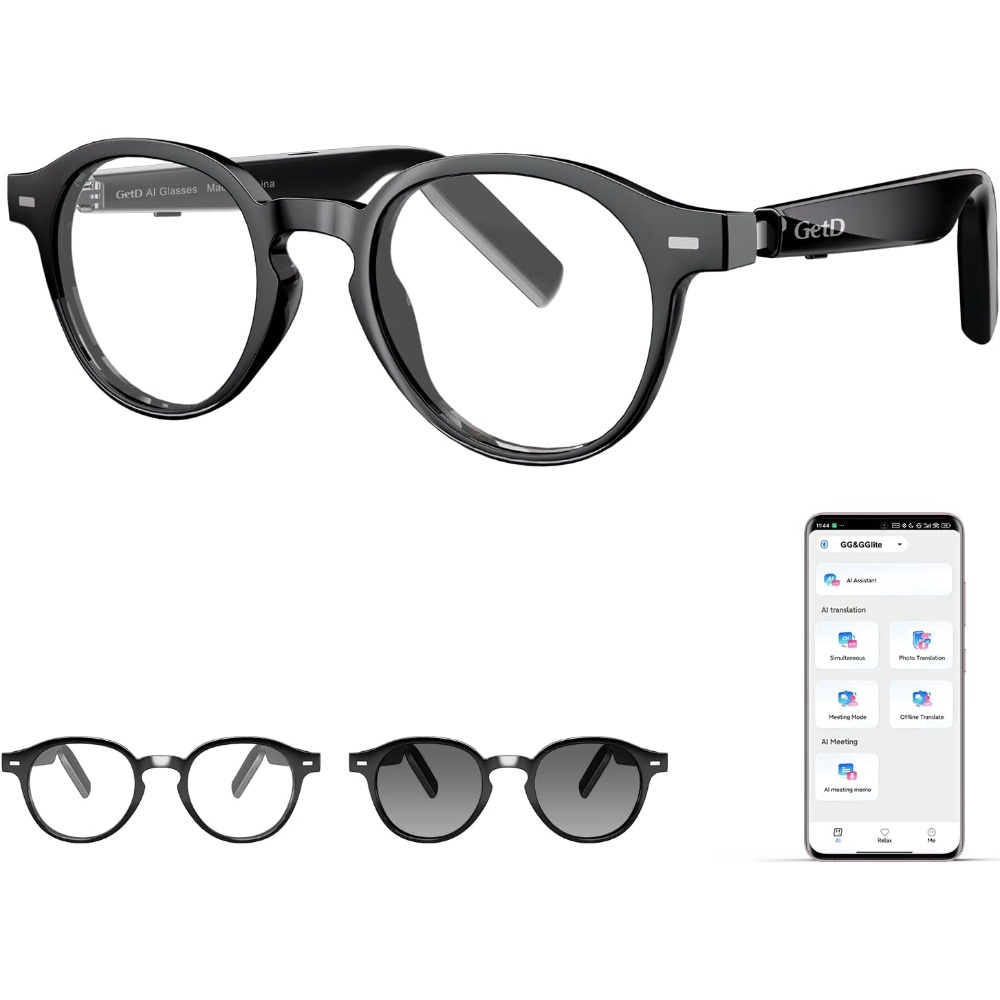 Smart Glasses Lens - AIスマートグラス、145言語翻訳、調光レンズ、音楽と通話用のBluetooth接続機能搭載