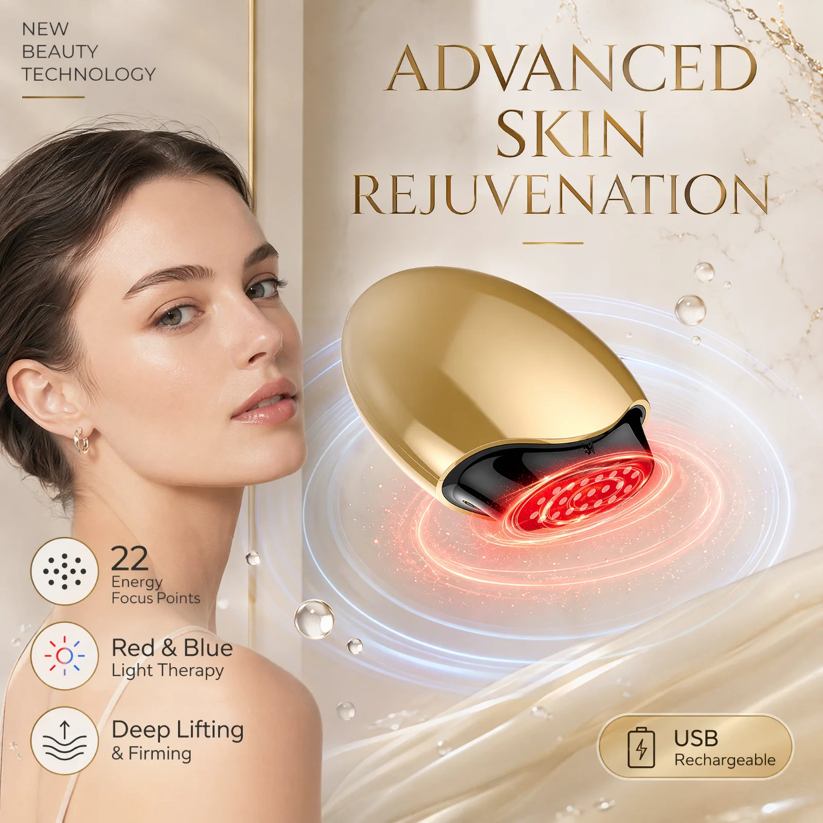 Galvanic Skin Sensor - コラーゲン美容機器フェイシャルマッサージャー LED 光療法肌引き締めリフティングマシンマイクロカレントアンチエイジングスキンケアツール