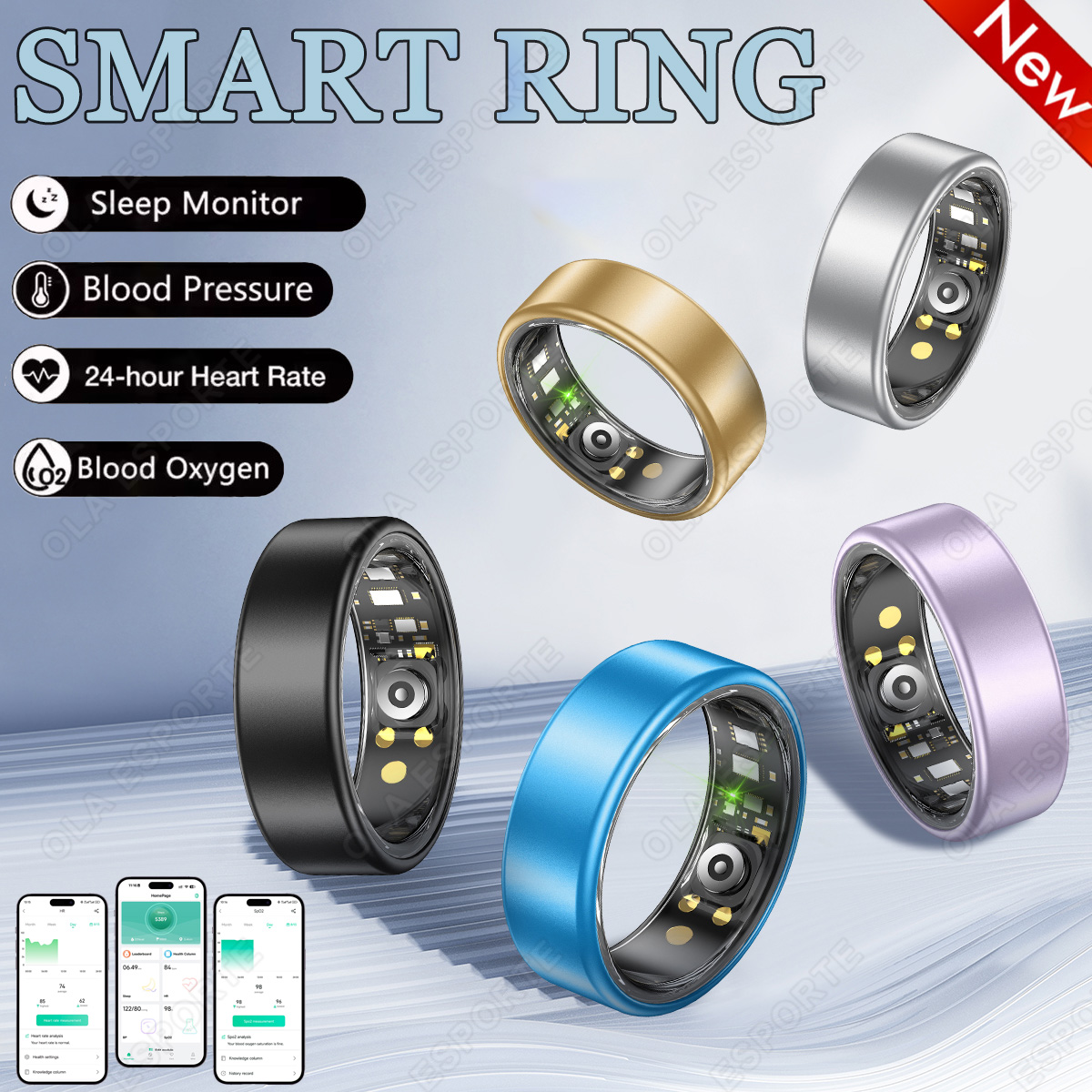 Temperature Ring Skin - 新しい R09 スマートリング男性女性用充電ケース付き、心拍数血中酸素、皮膚温度モニター、5ATM 防水 Android IOS