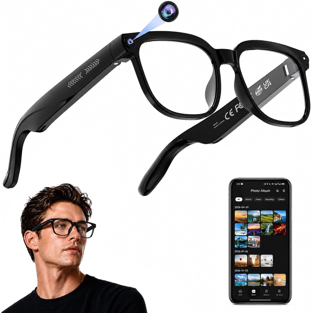 Smart Glasses Lens - 旅行用スマートグラス：4Kビデオ、写真撮影、翻訳、アシスタント機能