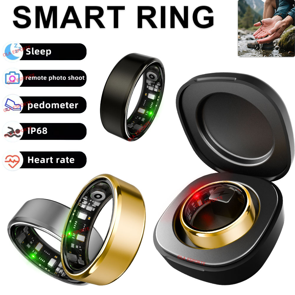 Temperature Ring Skin - R09 スマートリング男性女性用充電ケース付き、心拍数血中酸素、皮膚温度モニター、5ATM 防水 Android iOS 新品