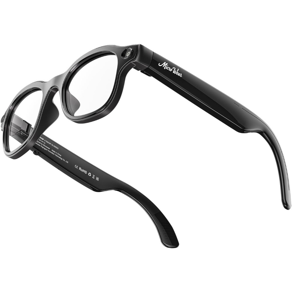 Smart Glasses Lens - スマートグラス：13MP、ワイヤレス充電、音声アシスタント、翻訳、オープンイヤーオーディオ、Bluetoothビデオ