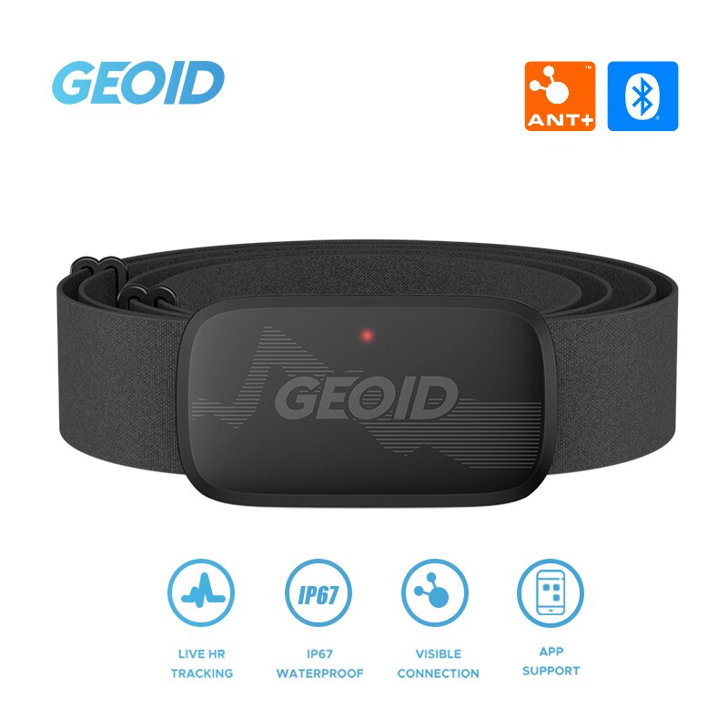 Breath Rate Monitor - 心拍数モニター,フィットネス機器,Bluetoothセンサー,胸部ストラップトラッキング,LEDライト,GEOID-HS500