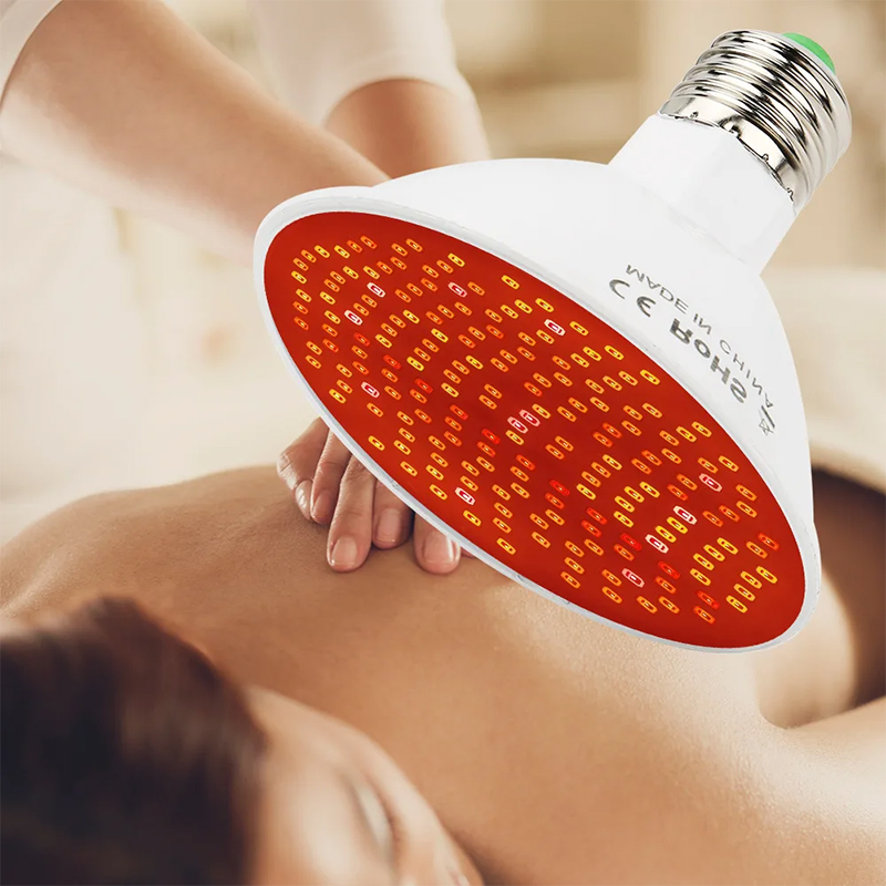 Galvanic Skin Sensor - LED 660nm赤色光と850nm近赤外線コンボセラピーデバイス、スキンケア、痛みの緩和、ランプクリップ付き赤色光療法電球
