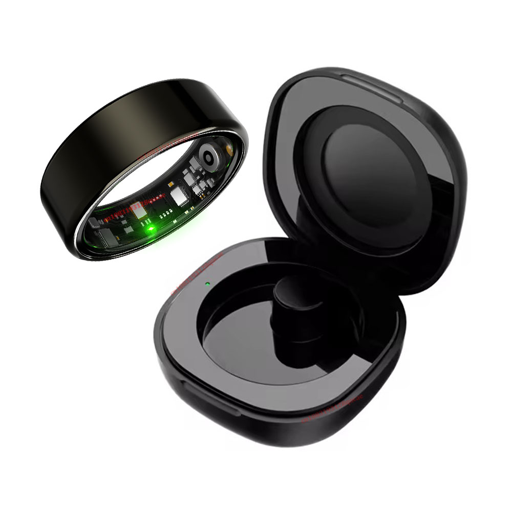 Temperature Ring Skin - R09 スマートリング男性女性用充電ケース付き、心拍数血中酸素、皮膚温度モニター、5ATM 防水 Android iOS 新品