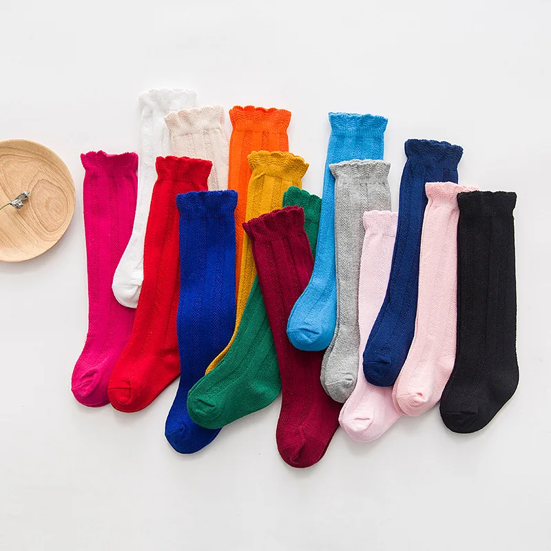 女の赤ちゃんのための長い綿の靴下,ダブルニードルニーハイソッ - Baby Sock Oximeter のレビューと価格