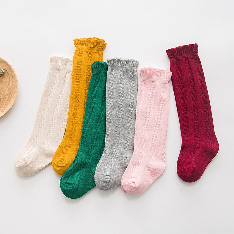 女の赤ちゃんのための長い綿の靴下,ダブルニードルニーハイソッ - Baby Sock Oximeter のレビューと価格