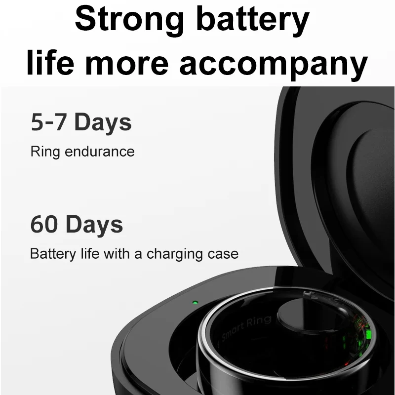 スマートリング、皮膚温度測定用充電ケース付き、メッセージコー - Temperature Ring Skin のレビューと価格