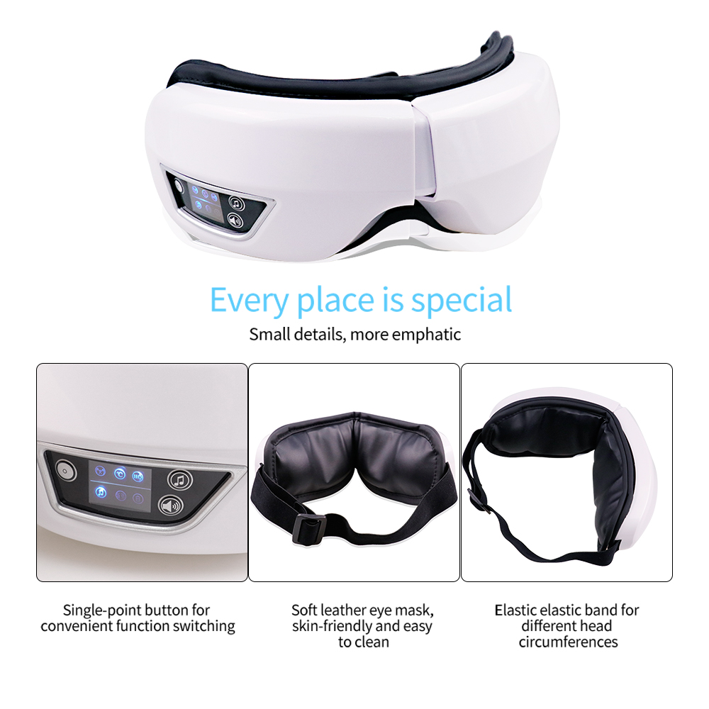 電動アイマッサージャー Bluetooth 音楽空気圧振動マ - Light Therapy Glasses のレビューと価格