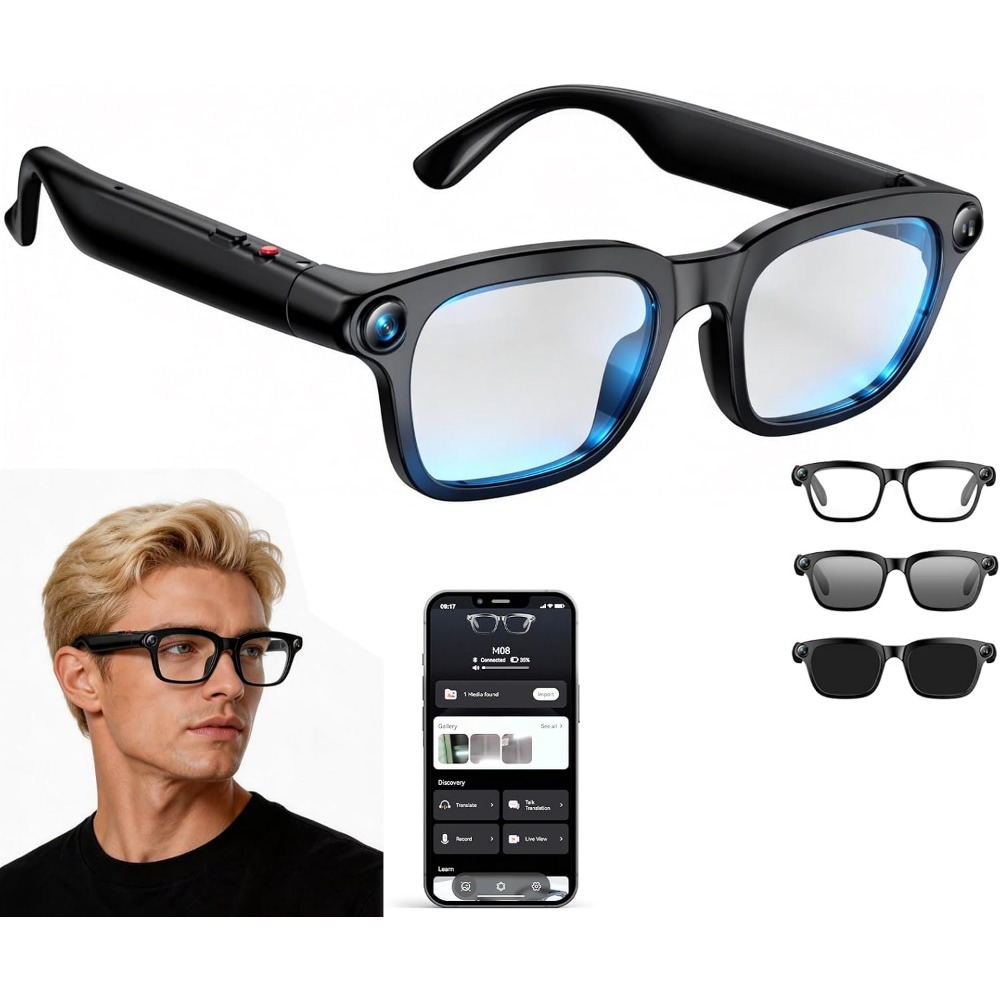 スマートグラス：4Kビデオ、デュアルレンズサングラス、オープ - Smart Glasses Lens のレビューと価格