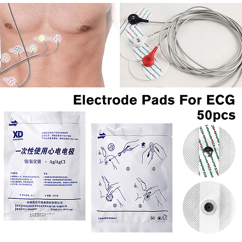 50 ピース/バッグ電極パッチ医療使い捨て ECG EKG  - Ecg Patch Monitor のレビューと価格