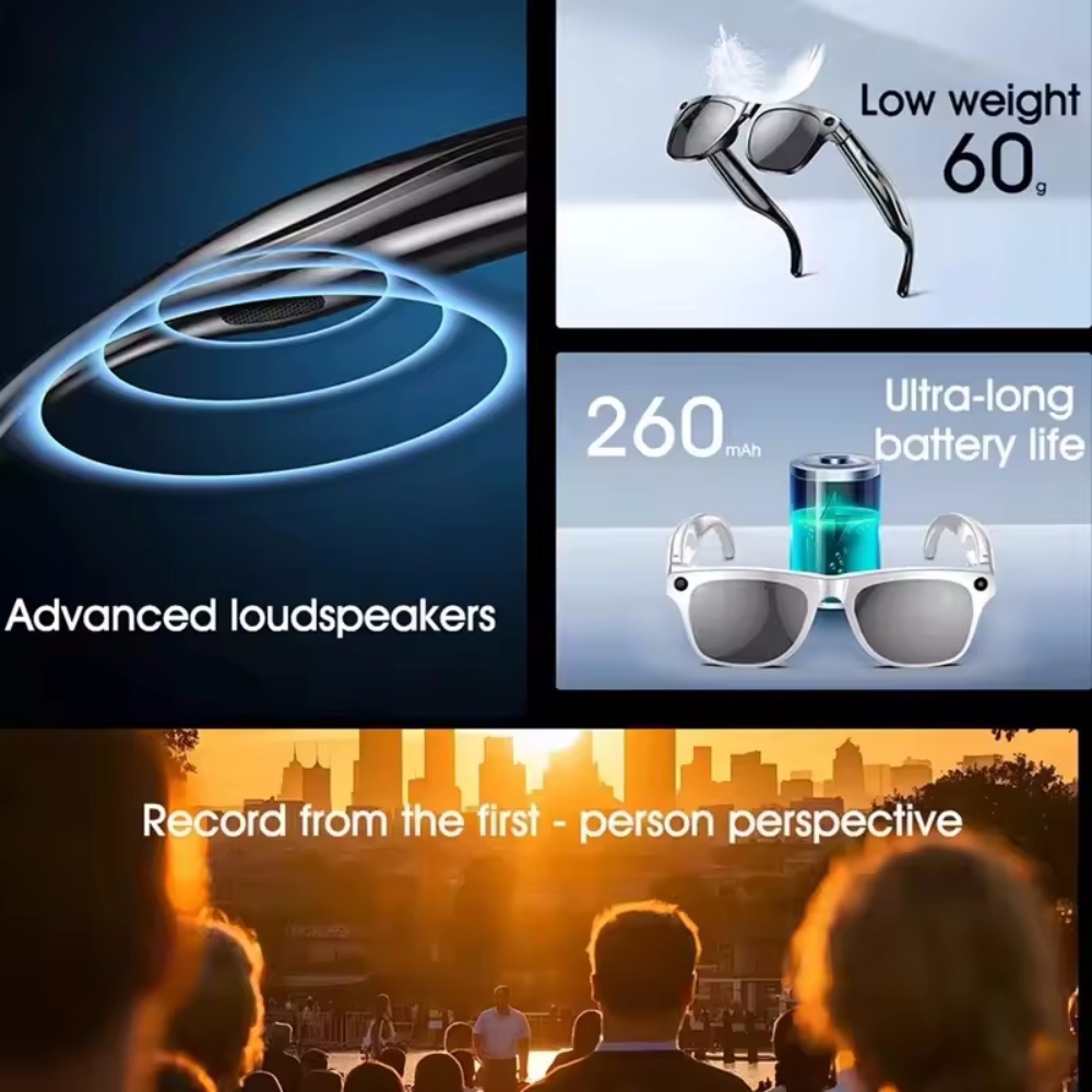 スマートグラス AI カメラ HD ウェアラブルミニカメラ  - Smart Glasses Lens のレビューと価格