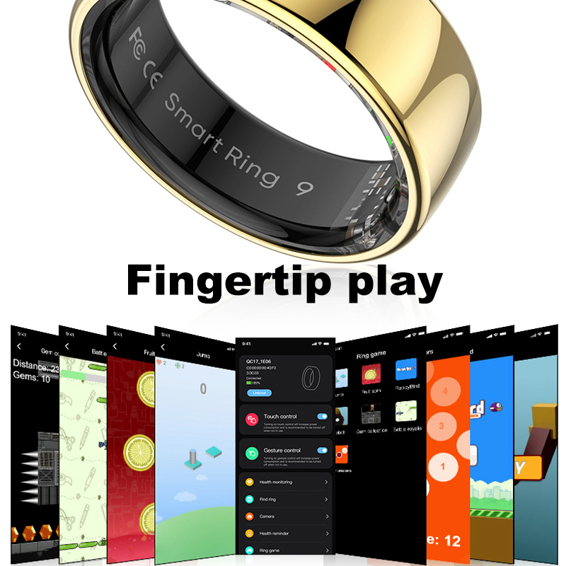 スマートリング男性女性用、充電ケース付き、タッチコントロール - Temperature Ring Skin のレビューと価格