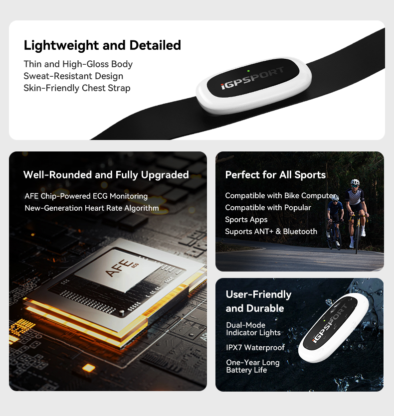 IGPSPORT HR50 心拍数モニターセンサー チェスト - Breath Rate Monitor のレビューと価格
