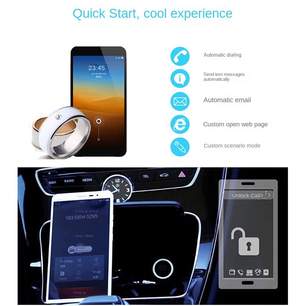 男性用NFCスマートリング,ステンレス鋼,防水,多機能,マジ - Smart Ring Nfc Pay のレビューと価格