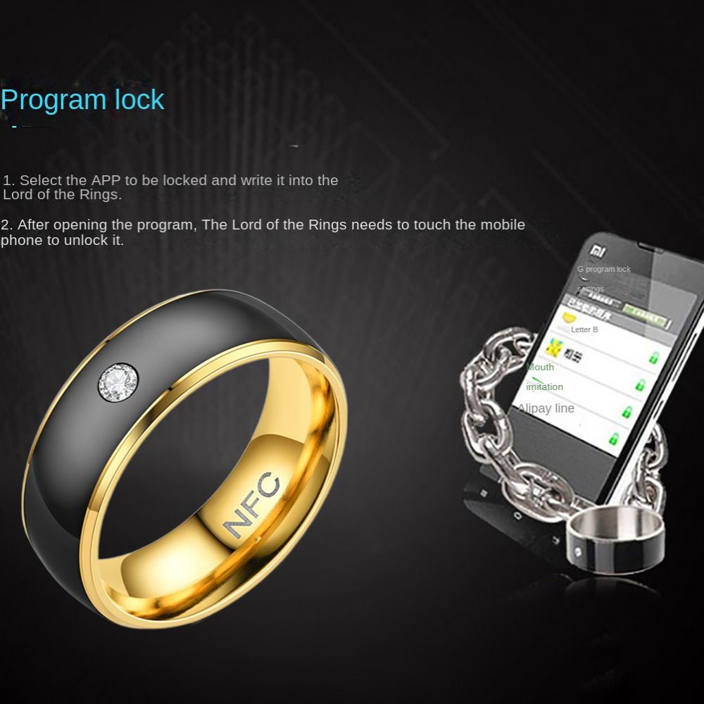 男性用NFCスマートリング,ステンレス鋼,防水,多機能,マジ - Smart Ring Nfc Pay のレビューと価格