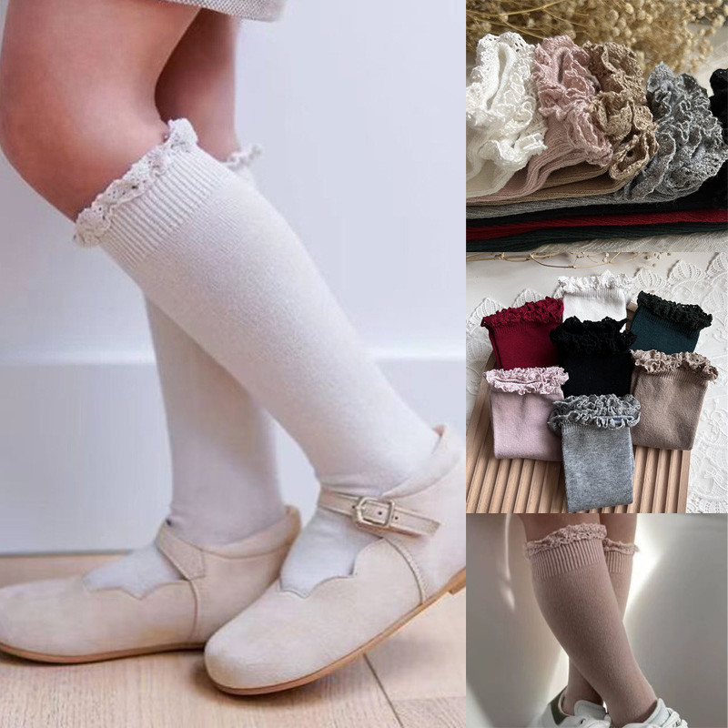 0〜5歳の女の赤ちゃんのための膝丈のレースソックス,フリル, - Baby Sock Oximeter のレビューと価格