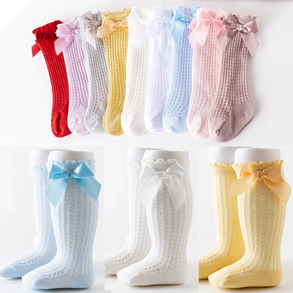 薄いコットンメッシュソックス,韓国のボウ,白いストッキング, - Baby Sock Oximeter のレビューと価格
