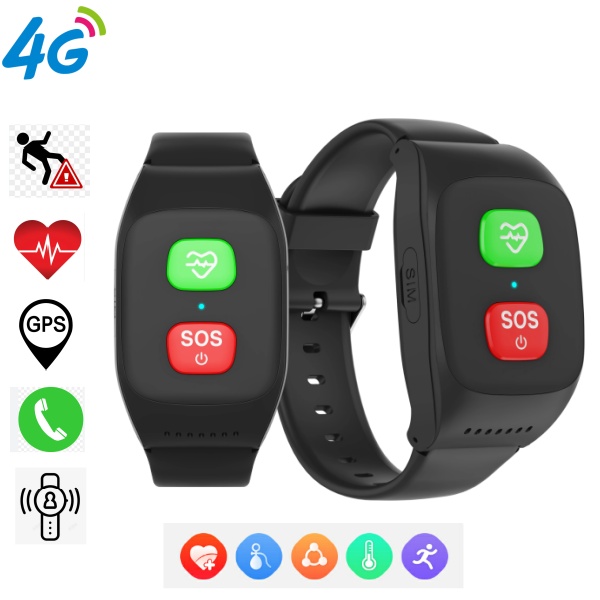 転倒検知機能付き4G高齢者向けスマートウォッチ、GPS追跡、 - Fall Detection Watch のレビューと価格