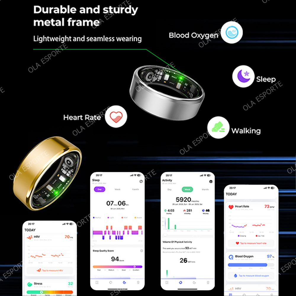 R09 スマートリング男性女性用充電ケース付き、心拍数血中酸 - Temperature Ring Skin のレビューと価格