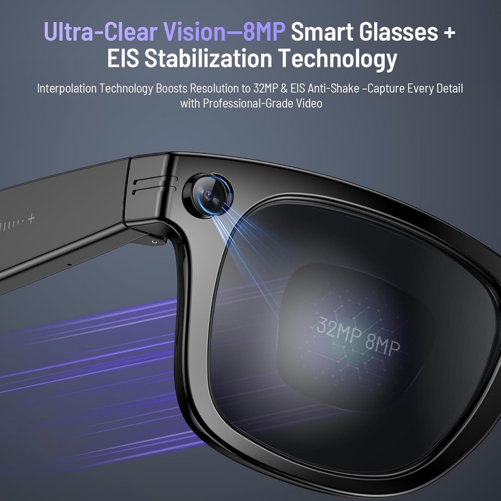 800万画素カメラ搭載スマートグラス、リアルタイム翻訳、AI - Smart Glasses Lens のレビューと価格
