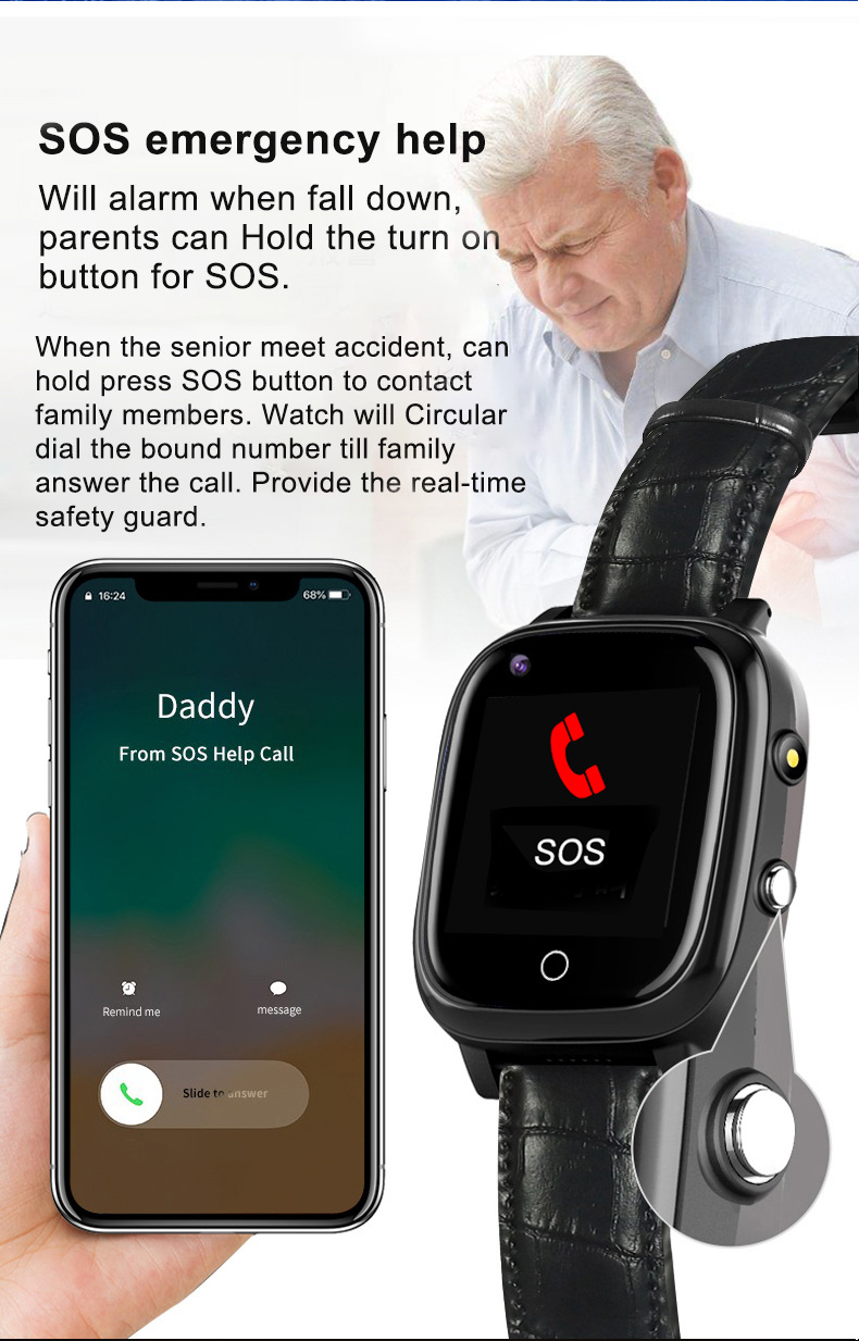 高齢者向けスマートウォッチ 高齢者向け GPS ウォッチ 転 - Fall Detection Watch のレビューと価格