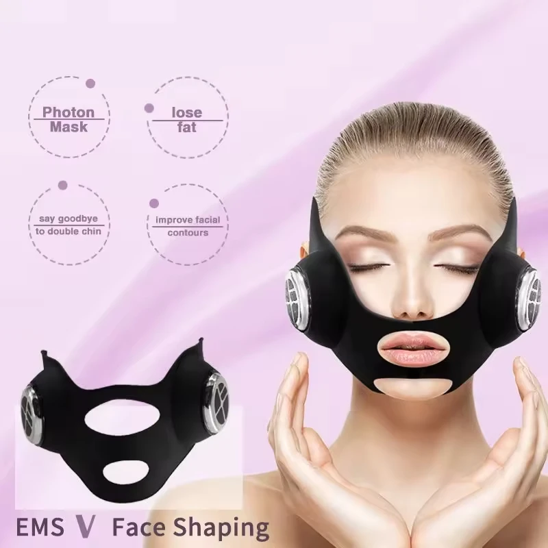V フェイスリフティング EMS フェイシャルマスク赤青光療 - Galvanic Skin Sensor のレビューと価格