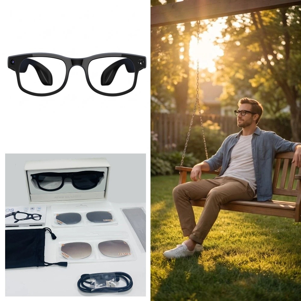 2 in 1 AIスマートグラス HD写真動画音声対応 ブル - Smart Glasses Lens のレビューと価格