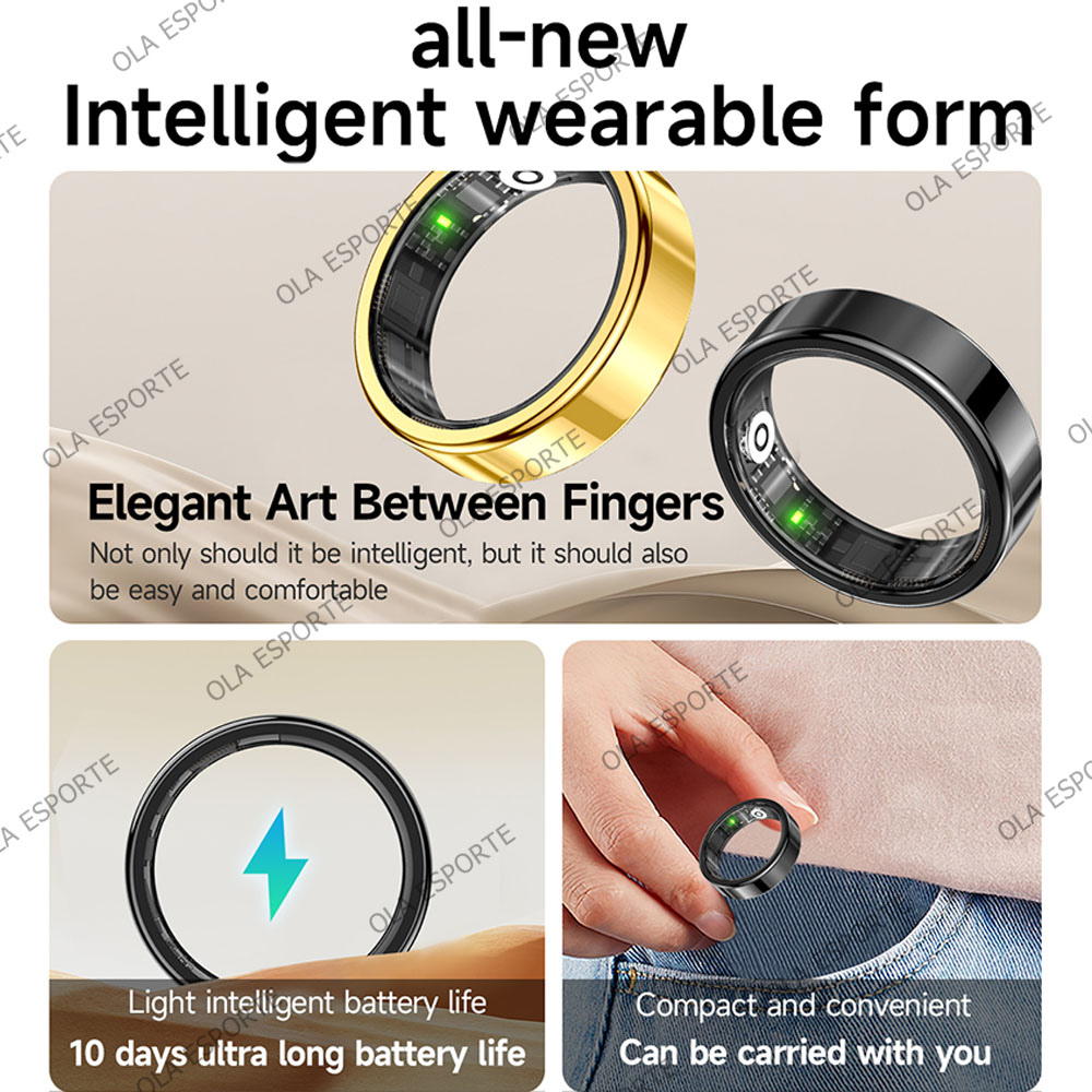 新しい R09 スマートリング男性女性用充電ケース付き、心拍 - Temperature Ring Skin のレビューと価格