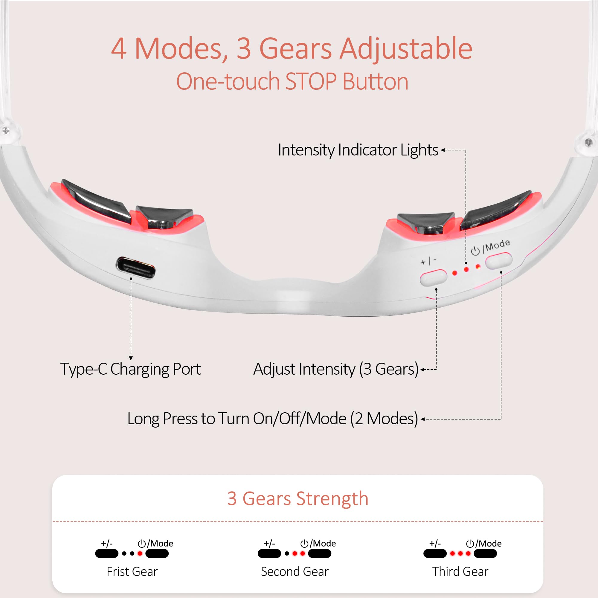目の下の赤色光療法デバイス、4つのモード搭載の赤色光療法グラ - Light Therapy Glasses のレビューと価格