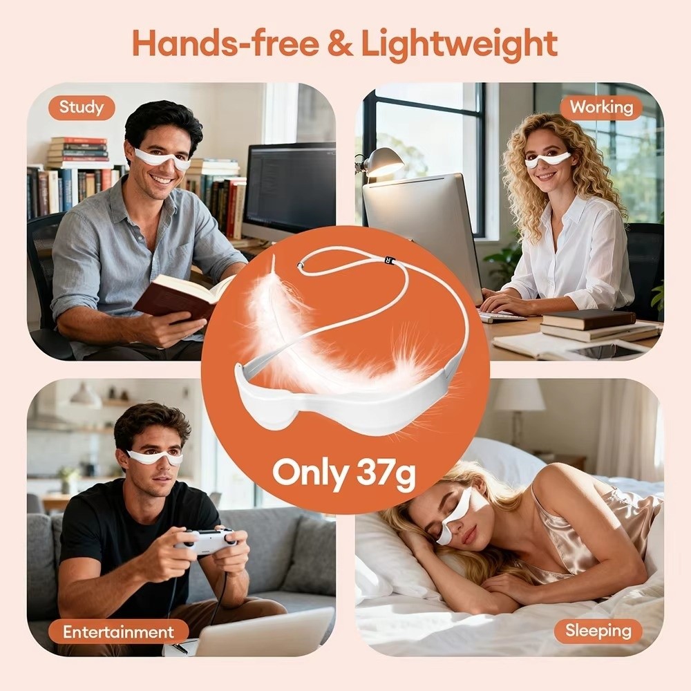 3Dアイマッサージャー 赤色光療法 目元マッサージ器 EMS - Light Therapy Glasses のレビューと価格