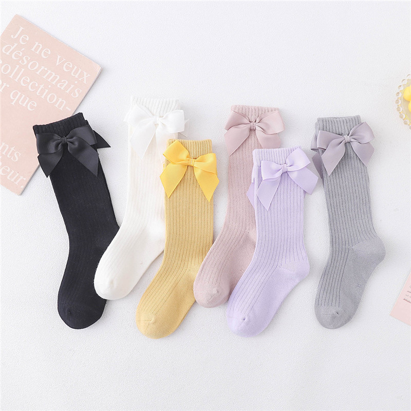 子供女の子靴下弓綿女の赤ちゃん靴下ソフト幼児ロングソックス子 - Baby Sock Oximeter のレビューと価格
